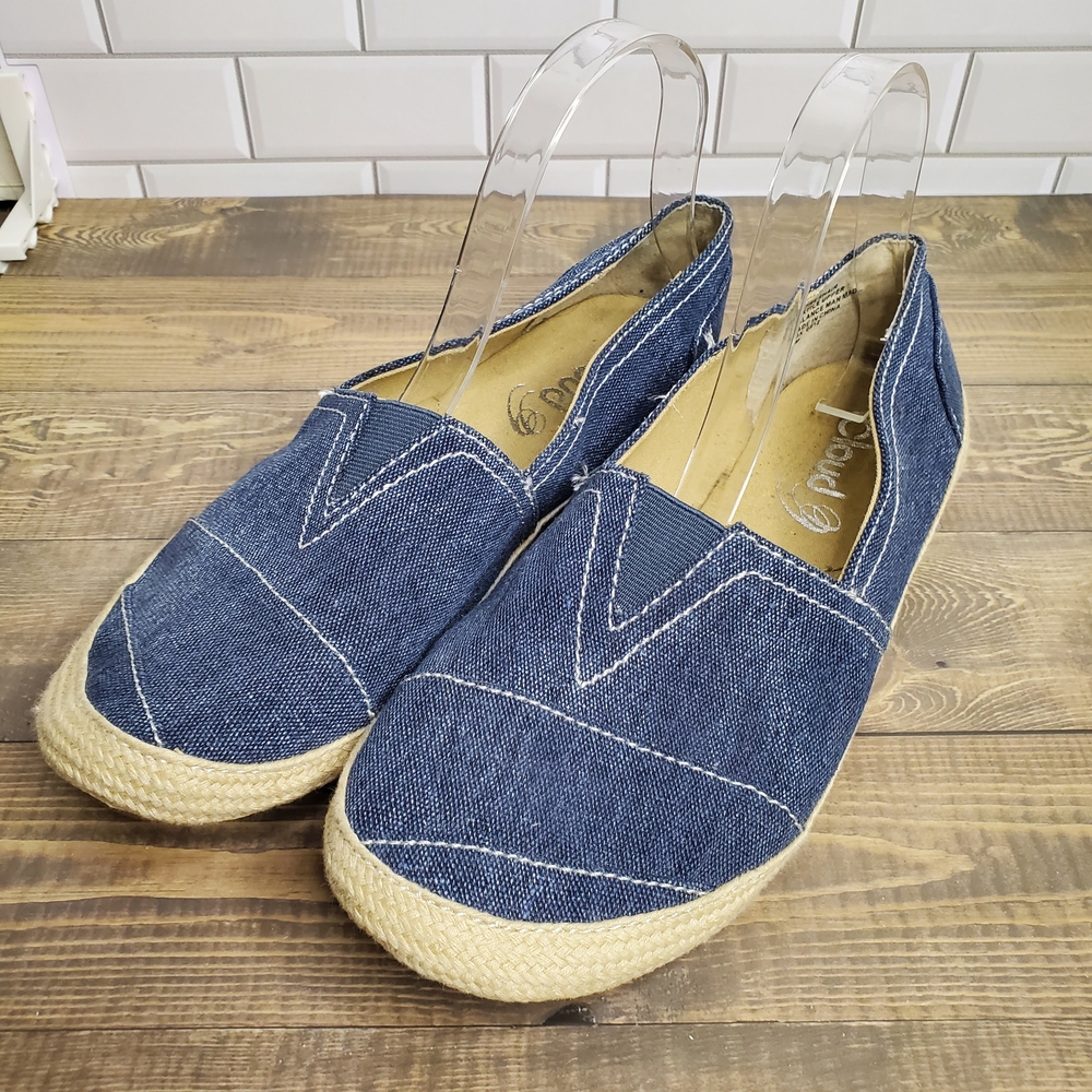 Cloud 9 By Nine West Denim Espadrille Slip-Ons Size 10